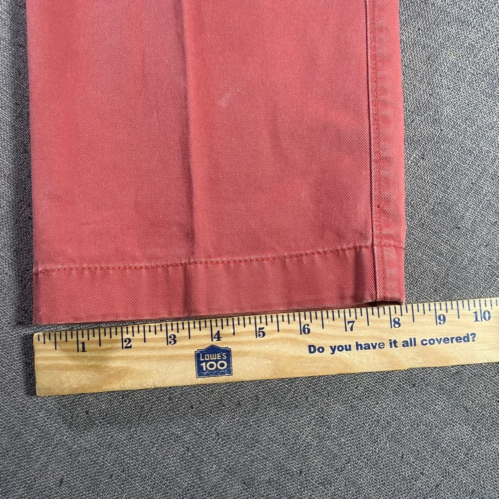 J.Crew Mens 36x30‎ Red Cotton Pleated Chino Pants Trousers Casual